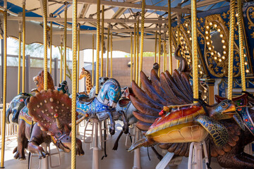 A merry go round at the Arizona Boardwalk in Scottsdale Arizona USA