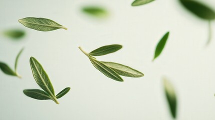 Obraz premium leaves gently falling from above, creating a playful and organic feel against