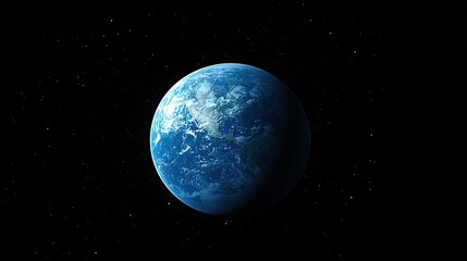Obraz premium Earth seen from space, night sky, distant stars, educational, poster