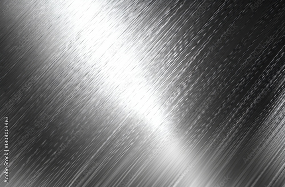 Poster shiny metallic surface with linear textures reflecting light in various angles, ideal for modern des
