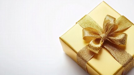 gold ribbon enhancing a gift box,