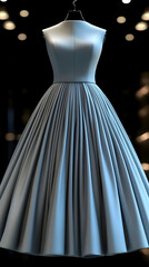 Elegant 3D Render of a Light Blue Pleated Dress on a Mannequin