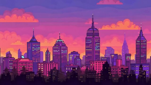 Starry sky pixel background with stars pixel art suitable for game 8 bit seamless looping animation download