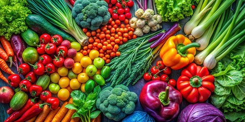 Aerial View Organic Vegetable Garden, Gradient Colors, Abstract Shapes, Drone Photography