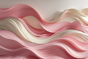 Obraz premium Contemporary Artistic Design of Soft Pink and Ivory Fluid Waves