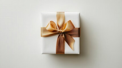 featuring a present with a radiant gold ribbon