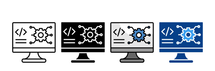 Algorithm  Icon Set Multiple Style Collection