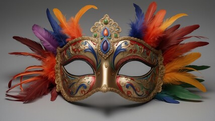 Ornate Brazilian carnival mask with a symmetrical design