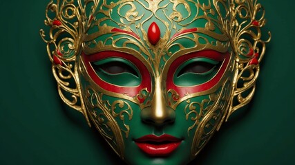 Ornate Brazilian carnival mask with a symmetrical design