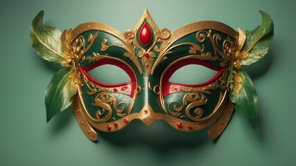 Ornate Brazilian carnival mask with a symmetrical design