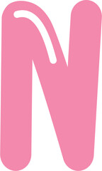 alphabet font letter with pink color
