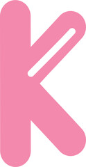 alphabet font letter with pink color