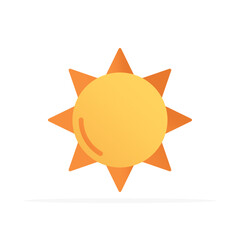 summer sign sun icon, colored flat vector. modern and minimalist design