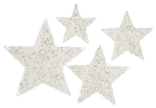Party decoration star set cut out isolated transparent background