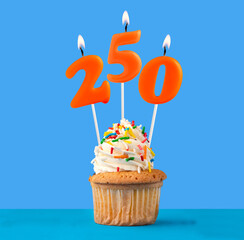 Number of followers or likes - Candle number 250.