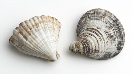 Fototapeta premium sea shell and clam, capturing their natural textures and the marine elegance of these invertebrate shellfish