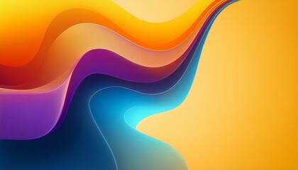 vibrant orange teal blue purple psychedelic grainy gradient color flow wave on yellow background for cover poster banner design