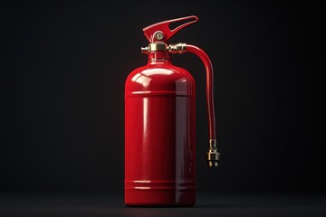 Obraz premium A vivid red fire extinguisher safety preparedness in focus A vital tool for quick suppression against fire hazards and protection