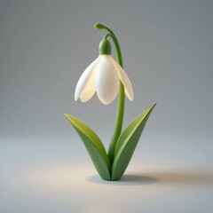 Fototapeta premium Illuminated Snowdrop Flower Lamp Spring Bloom Nature Inspired Design 3D Render