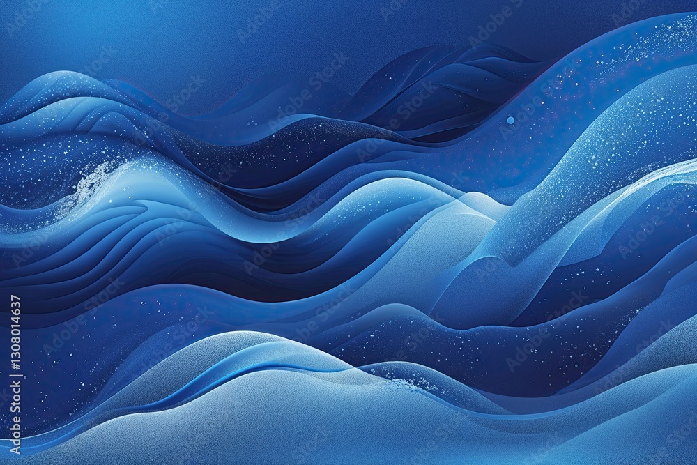 Aufkleber blue gradient background with grainy texture and flowing wave design