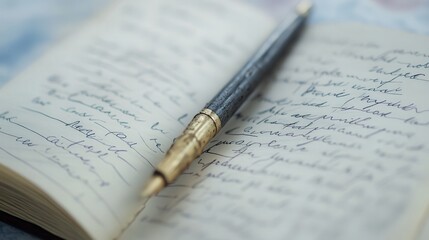 open diary page with neat handwriting, capturing the essence of personal journaling