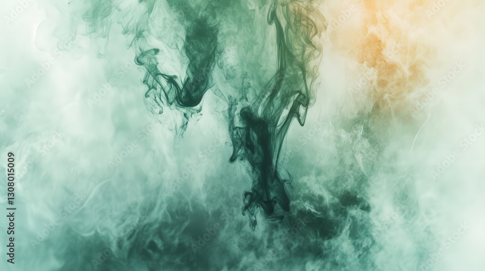 Poster green smoke transforming into captivating flame patterns, adding a magical and mystical quality to t