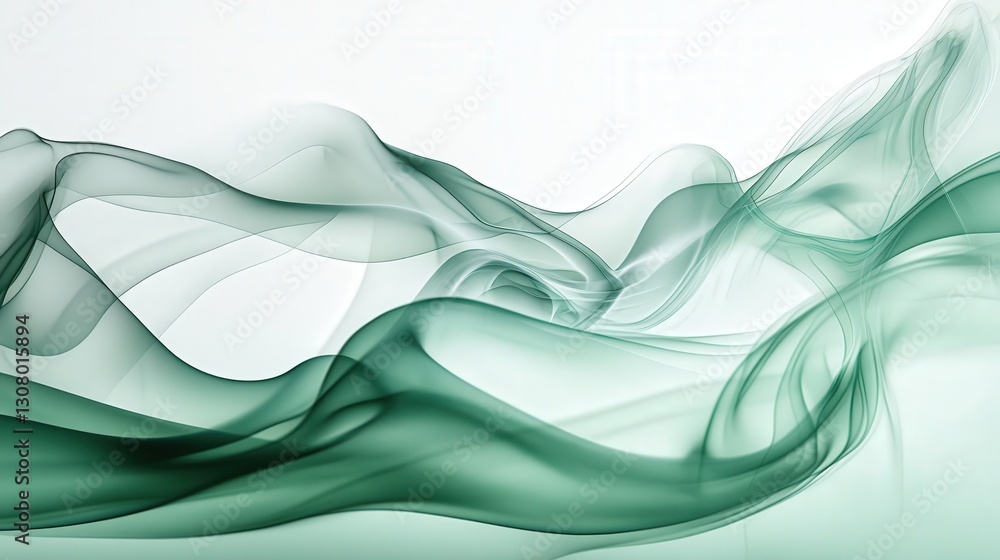 Poster green smoke curling into delicate flame forms, producing a mesmerizing and enchanting visual display