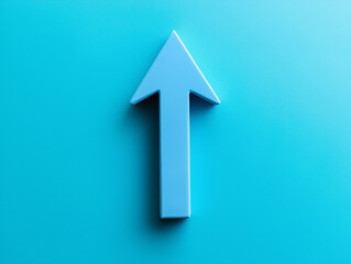 Simple 3D Upward Arrow Pointing Up Isolated on a Solid Background