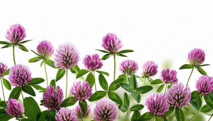 Obraz premium wild red clover with blossom transparent background