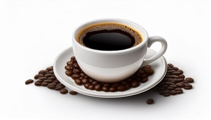 cup of black coffee isolated on transparent background illustration
