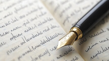 diary page with handwritten text, highlighting the neat organization and elegant writing style