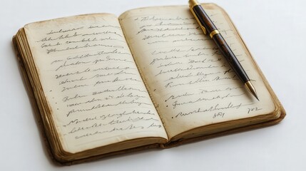 Obraz premium diary page with handwritten text, highlighting the neat organization and elegant writing style