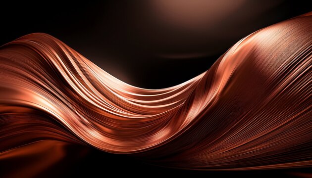 abstract copper waves a mesmerizing abstract image featuring a flowing wave of copper evoking a sense of motion and energy against a dark background