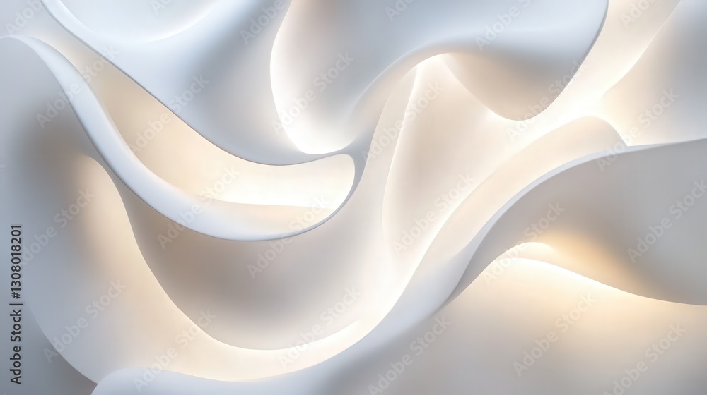 Poster modern abstract shapes with illuminating light designs