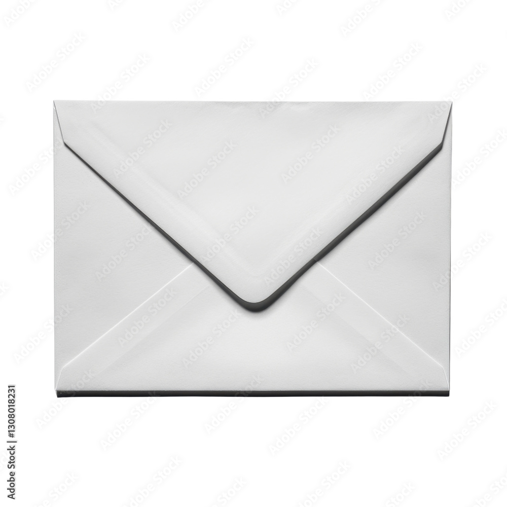 Poster plain white envelope with pointed flap, ideal for mailing letters or documents. its simple design ma