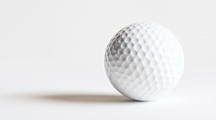 single white dimpled golf ball, capturing the elegance of its textured surface and classic design