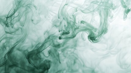 Naklejka premium green smoke swirling into delicate flame shapes, producing a visually stunning and otherworldly effect
