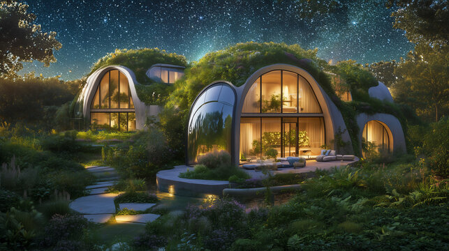 星空の下のエコハウス