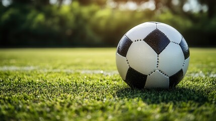 classic black and white soccer ball illustration, highlighting its traditional design and details