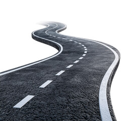Scenic Curved Highway Journey: Explore the Open Road and Adventure on Smooth Asphalt