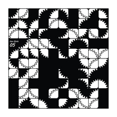 Creative Vector Art - Gear Blocks Series - Item 05. A unique, original, completely random and unparalleled pattern design.