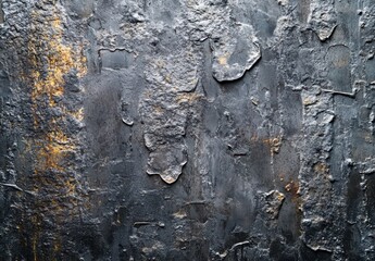 Textured Surface of Blackened Metal with Rusty Patina and Uneven Weathered Appearance for Background or Abstract Art Use
