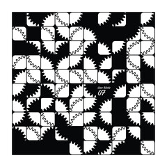 Creative Vector Art - Gear Blocks Series - Item 07. A unique, original, completely random and unparalleled pattern design.