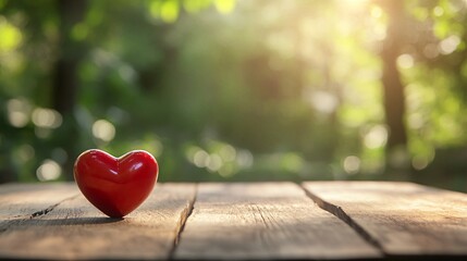Heart Shape Love Book Wood Table Image