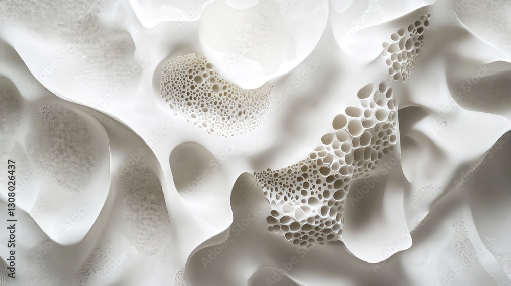 Aufkleber white surface featuring innovative abstract shapes and light technology patterns