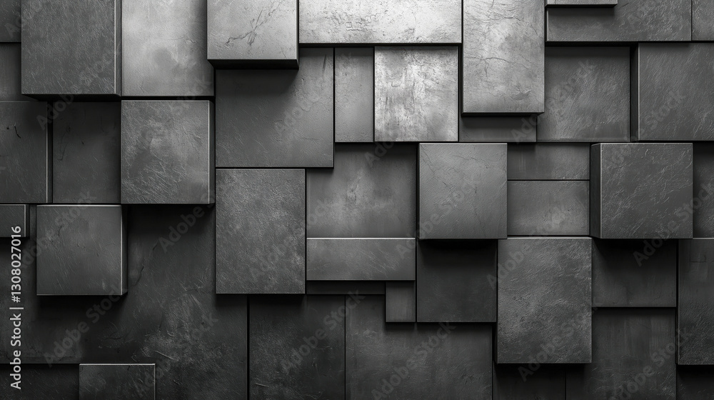 Poster beautiful black metallic background featuring a repeating square pattern with various shades of dark