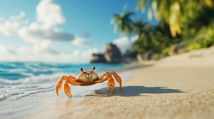 Detailed tropical beach crab image