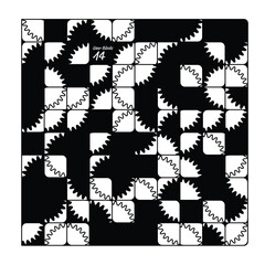 Creative Vector Art - Gear Blocks Series - Item 14. A unique, original, completely random and unparalleled pattern design.