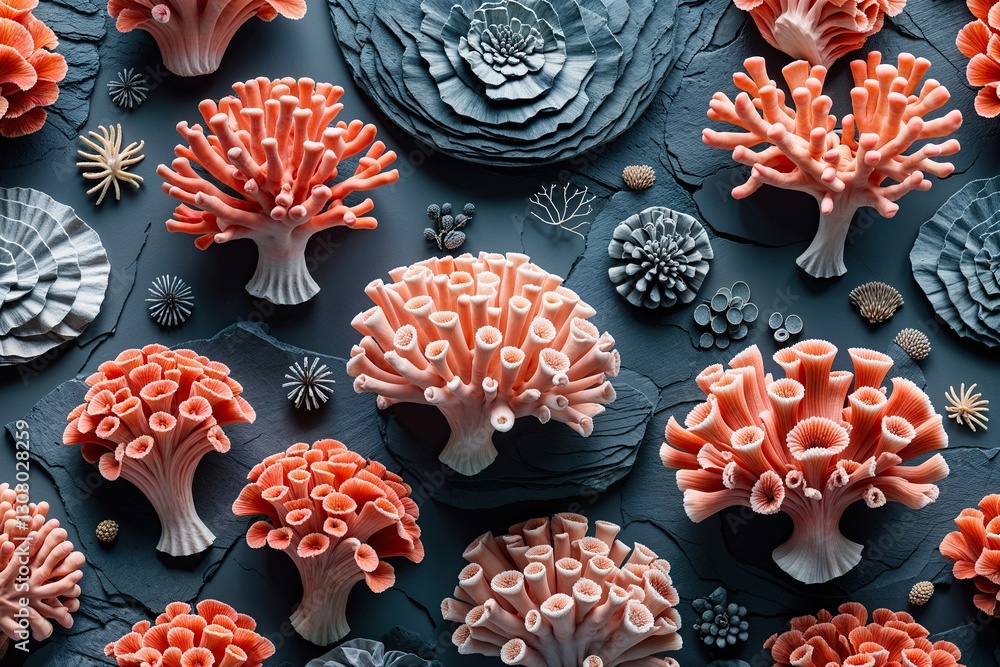Poster elegant coral and slate textured patterns for modern brand identity and website design