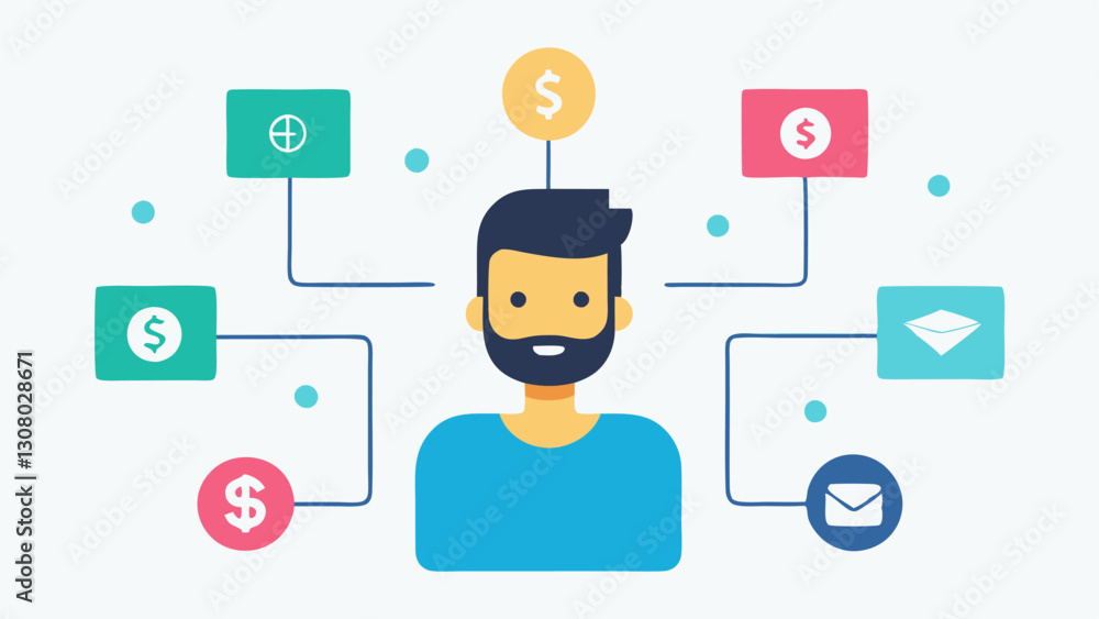 Poster revenue flow a flowchart illustration showing different monetization channels like ads and sponsorsh